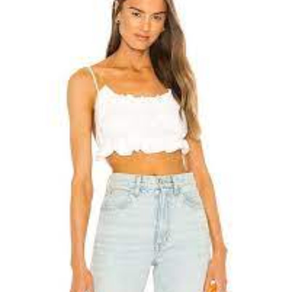 White Bardot Strapless Crop Top/Bralette